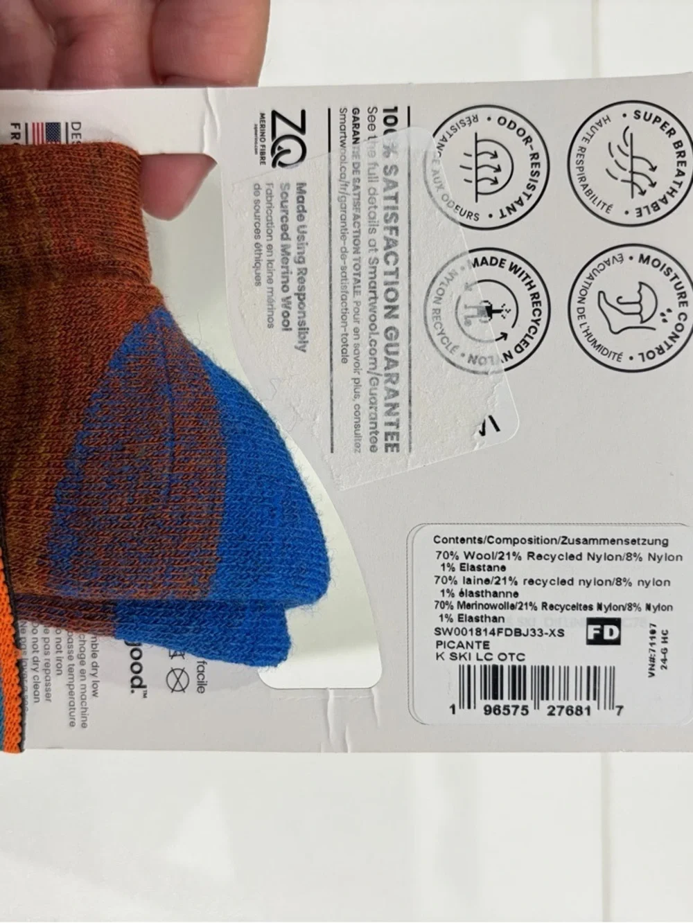 SmartWool Kids XS Light Cushion Ski Socks Over the Calf Blue Mountain NWT Snow